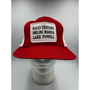 Halls Crossing Lake Powell Trucker Hat Men’s Snapback Red Patch